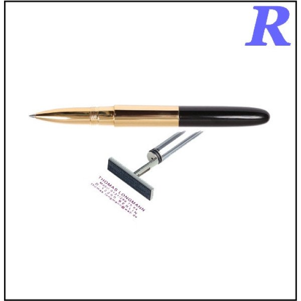 РУЧКА ROLLERBALL З ШТАМПОМ, ЗОЛОТИЙ КОРПУС